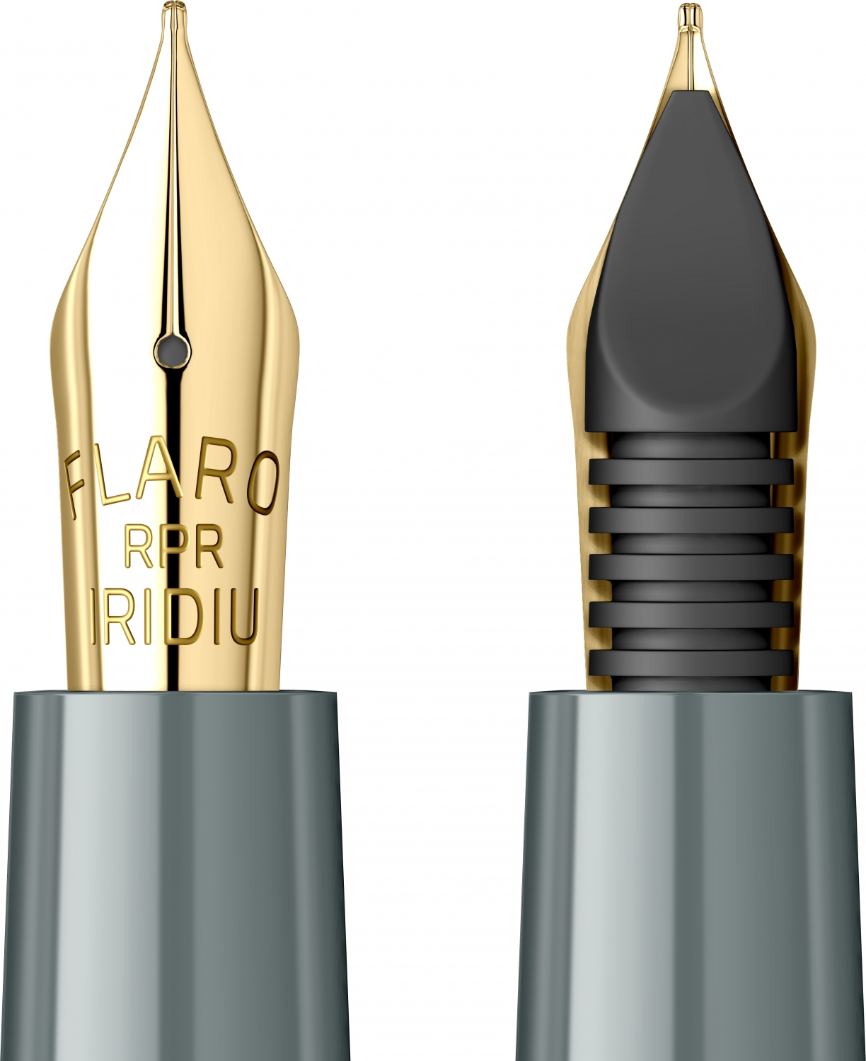 Imagine Produs Stilou Flaro Pionier Gray - Chrome Trim - Steel Nib GP Flaro RPR Iridiu 31 F