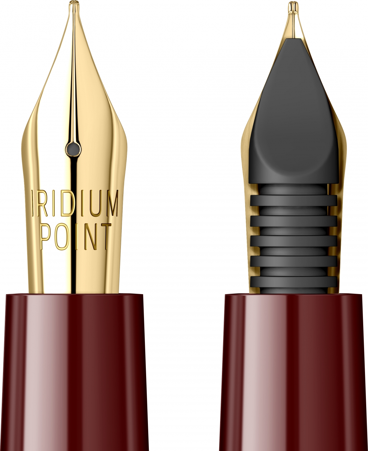 Imagine Produs Stilou Flaro Pionier Burgundy - Chrome Trim - Steel Nib GP Iridium