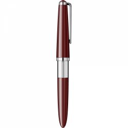Stilou Flaro Pionier Burgundy - Chrome Trim - Steel Nib GP Iridium