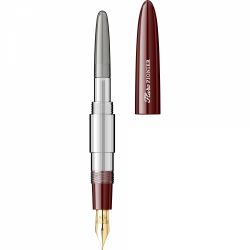 Stilou Flaro Pionier Burgundy - Chrome Trim - Steel Nib GP Iridium