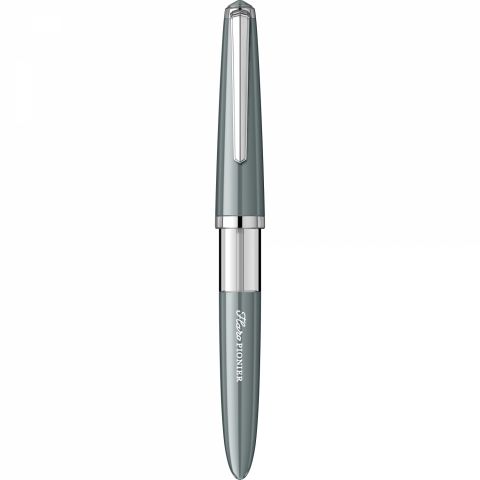 Stilou Flaro Pionier Gray - Chrome Trim - Steel Nib GP Iridium