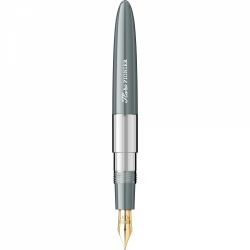 Stilou Flaro Pionier Gray - Chrome Trim - Steel Nib GP Iridium