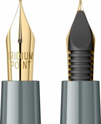 Stilou Flaro Pionier Gray - Chrome Trim - Steel Nib GP Iridium