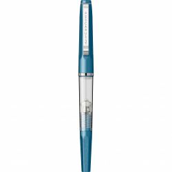Stilou Flaro Pescarus 2 Blue Cian - Chrome Trim - Steel Nib Flaro 41 F