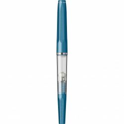 Stilou Flaro Pescarus 2 Blue Cian - Chrome Trim - Steel Nib Flaro 41 F