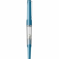 Stilou Flaro Pescarus 2 Blue Cian - Chrome Trim - Steel Nib Flaro 41 F