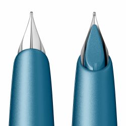 Stilou Flaro Pescarus 2 Blue Cian - Chrome Trim - Steel Nib Flaro 41 F