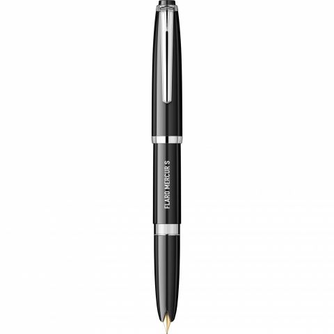 Stilou Flaro Mercur S Black - Chrome Trim - Steel Nib GP Flaro 41 F