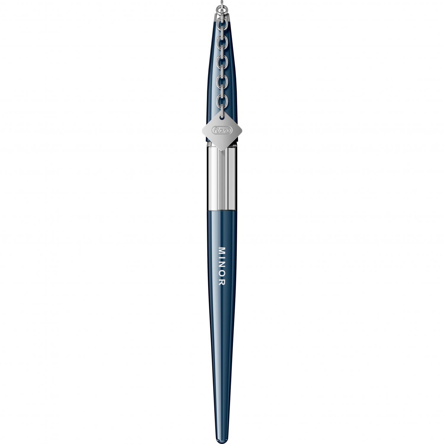 Imagine Produs Stilou Flaro Minor Blue Navy - Chrome Trim - Steel Nib GP Flaro 41 F