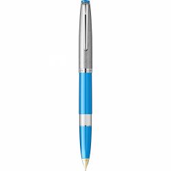 Stilou Flaro Student Blue Cyan - Chrome Trim - Steel Nib Flaro 62 F