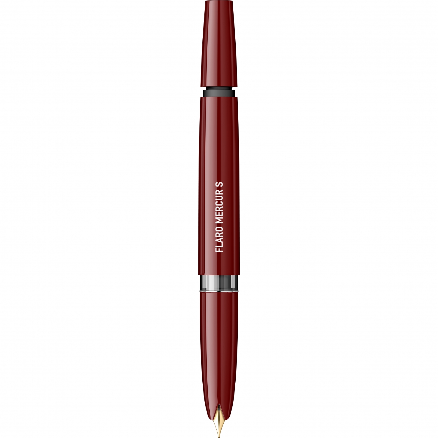 Imagine Produs Stilou Flaro Mercur S Burgundy - Chrome Trim - Steel Nib GP Flaro 41 F