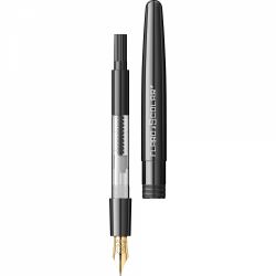 Stilou Flaro Scolar Black - Chrome Trim - Steel Nib GP Bock Ursus