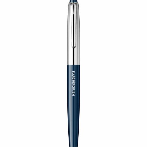 Stilou Flaro Mercur SM Blue Navy - Chrome Trim - Steel Nib GP Flaro 41 F