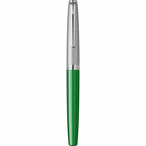Stilou Flaro Sirius Green - Satin Chrome Cap - Chrome Trim - Steel Nib GP Flaro 62 F