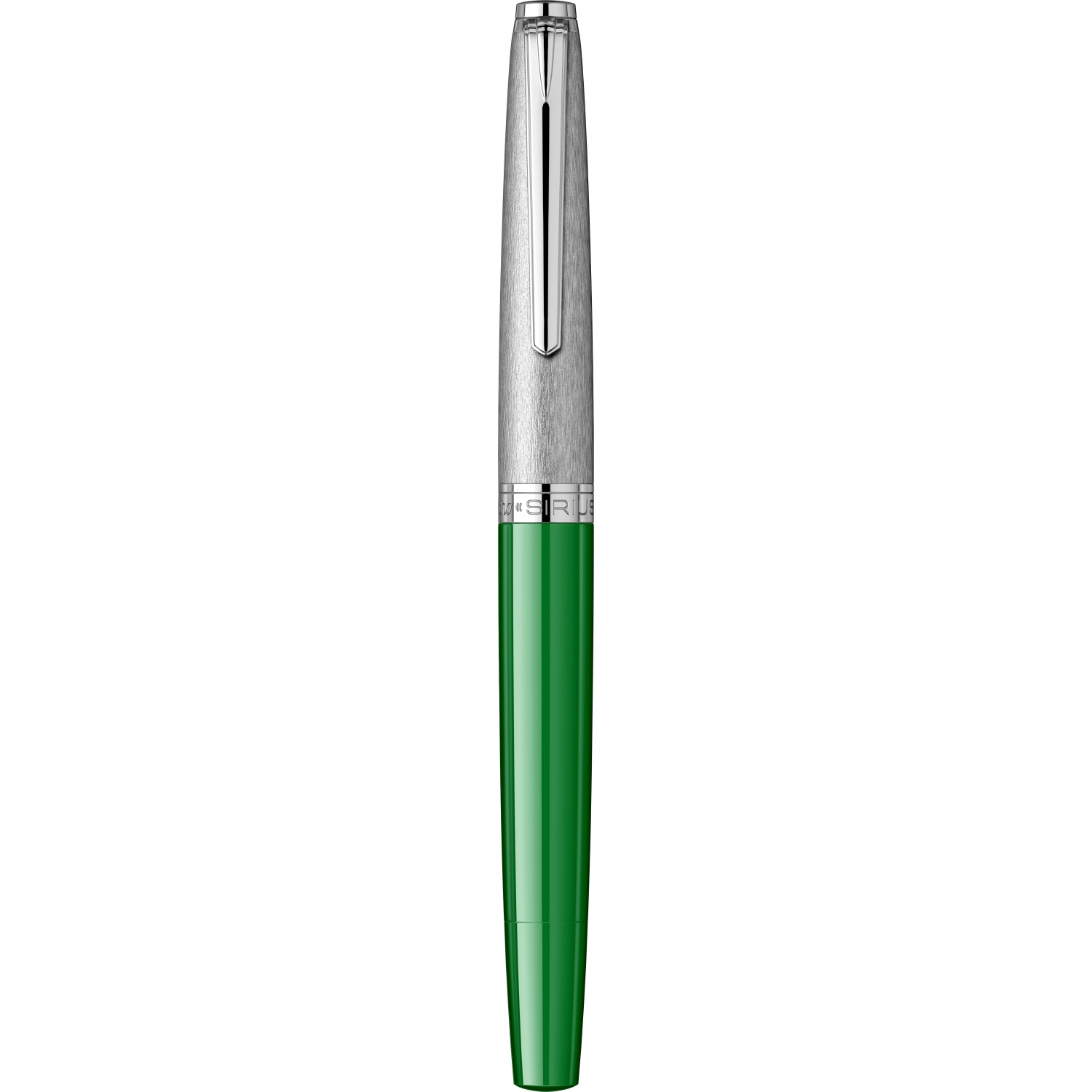 Imagine Produs Stilou Flaro Sirius Green - Satin Chrome Cap - Chrome Trim - Steel Nib GP Flaro 62 F