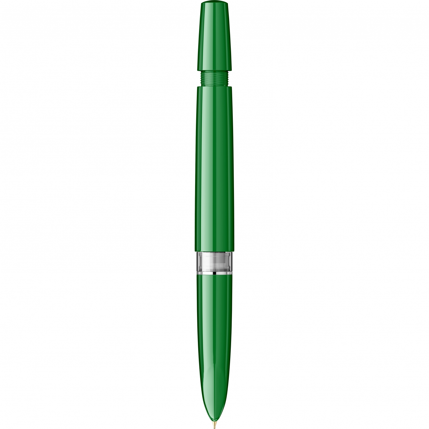 Imagine Produs Stilou Flaro Sirius Green - Satin Chrome Cap - Chrome Trim - Steel Nib GP Flaro 62 F