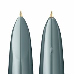 Stilou Flaro Sirius Gray - Satin Chrome Cap - Chrome Trim - Steel Nib GP Flaro 62 F