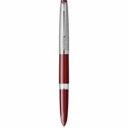 Burgundy - Satin Chrome Cap - Chrome Trim - Steel Nib Flaro 62 F