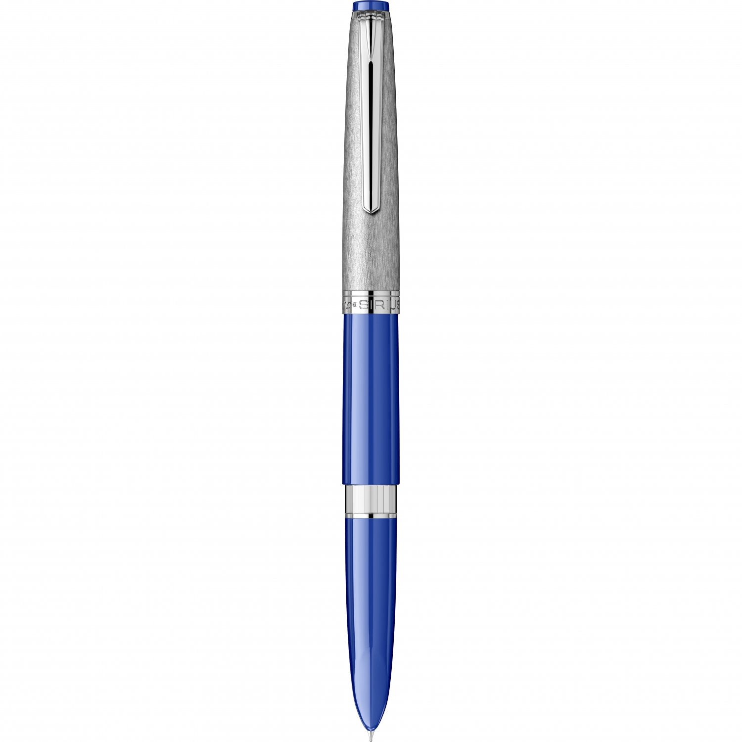 Imagine Produs Stilou Flaro Sirius Blue - Satin Chrome Cap - Chrome Trim - Steel Nib Flaro 62 F