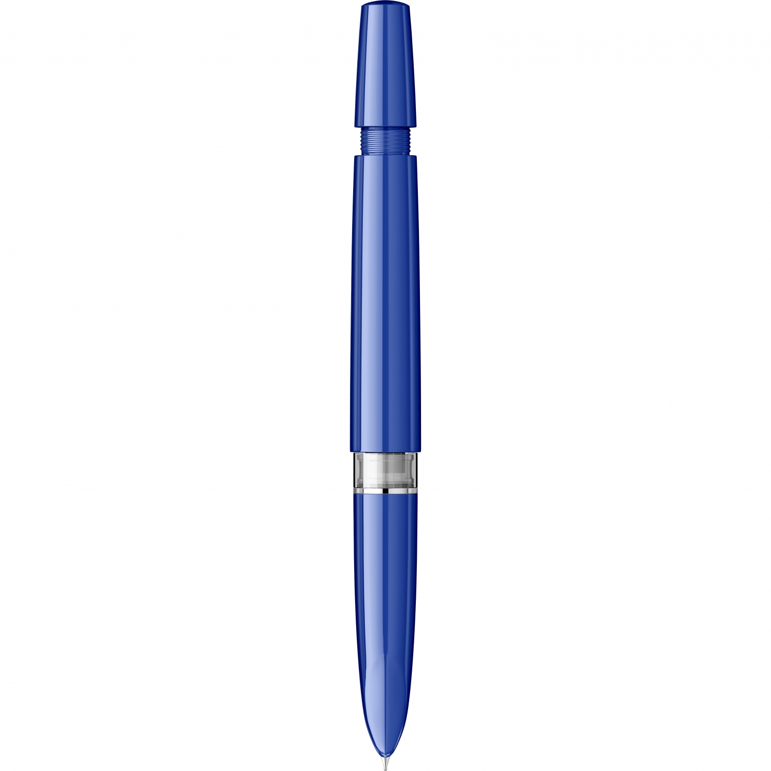 Imagine Produs Stilou Flaro Sirius Blue - Satin Chrome Cap - Chrome Trim - Steel Nib Flaro 62 F