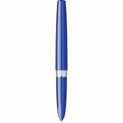 Stilou Flaro Sirius Blue - Satin Chrome Cap - Chrome Trim - Steel Nib Flaro 62 F