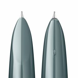 Stilou Flaro Sirius Gray - Satin Chrome Cap - Chrome Trim - Steel Nib Flaro 62 F