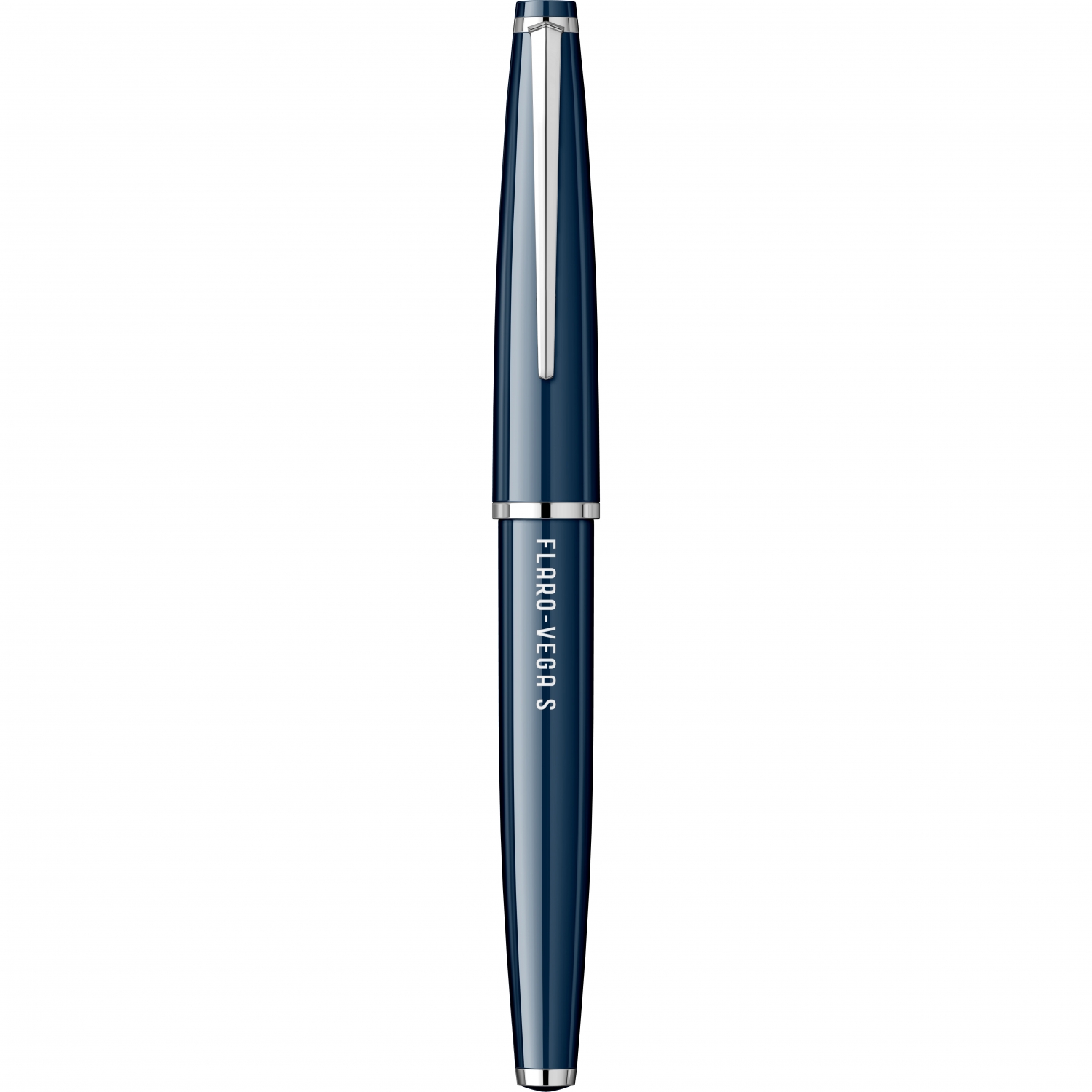 Imagine Produs Stilou Flaro Vega S Blue Navy - Chrome Trim - Steel Nib Flaro 52 FK