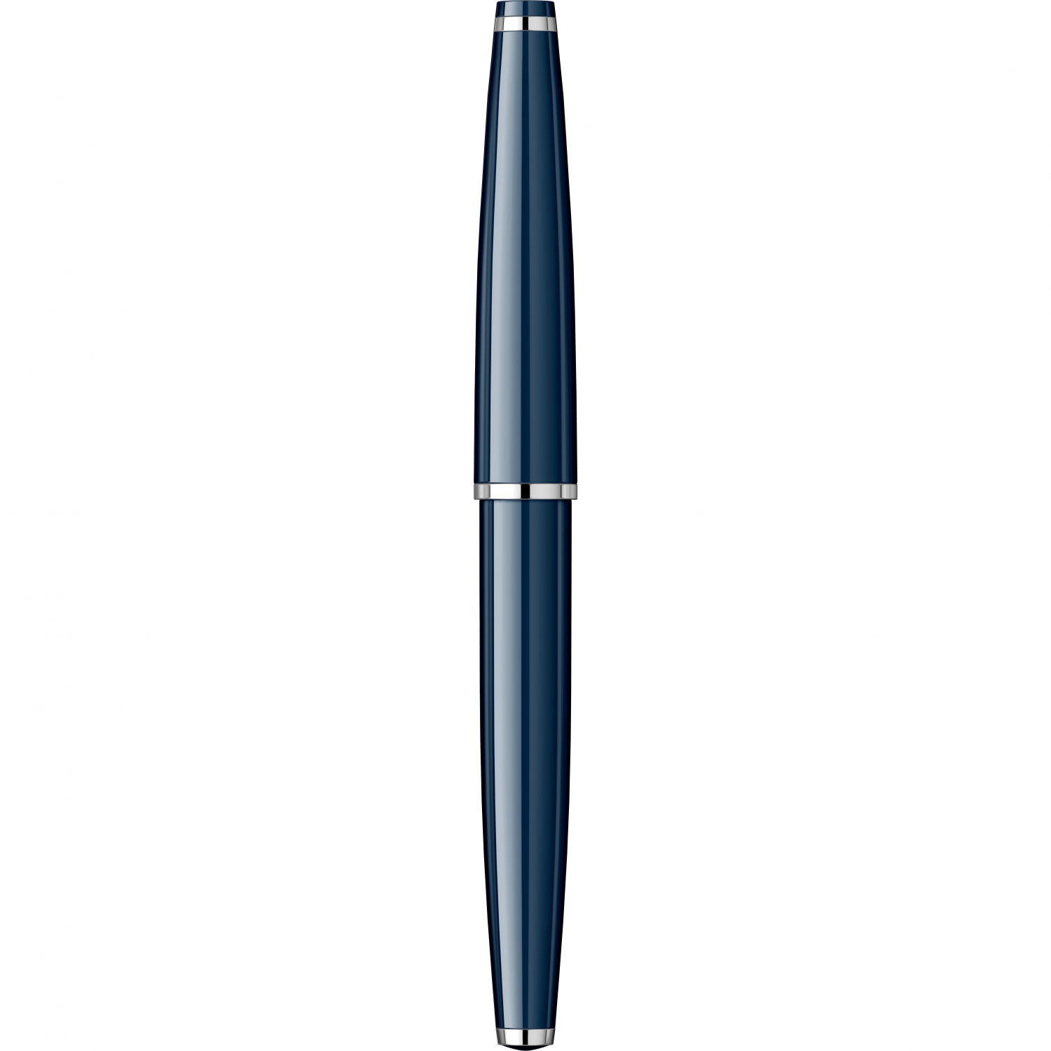 Imagine Produs Stilou Flaro Vega S Blue Navy - Chrome Trim - Steel Nib Flaro 52 FK