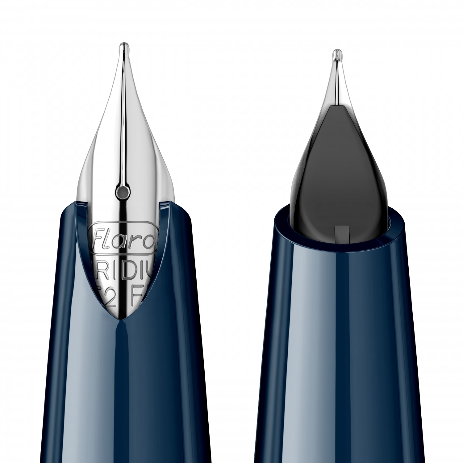 Imagine Produs Stilou Flaro Vega S Blue Navy - Chrome Trim - Steel Nib Flaro 52 FK