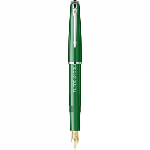 Stilou Flaro Scolar Green - Chrome Trim - Steel Nib GP Bock Ursus