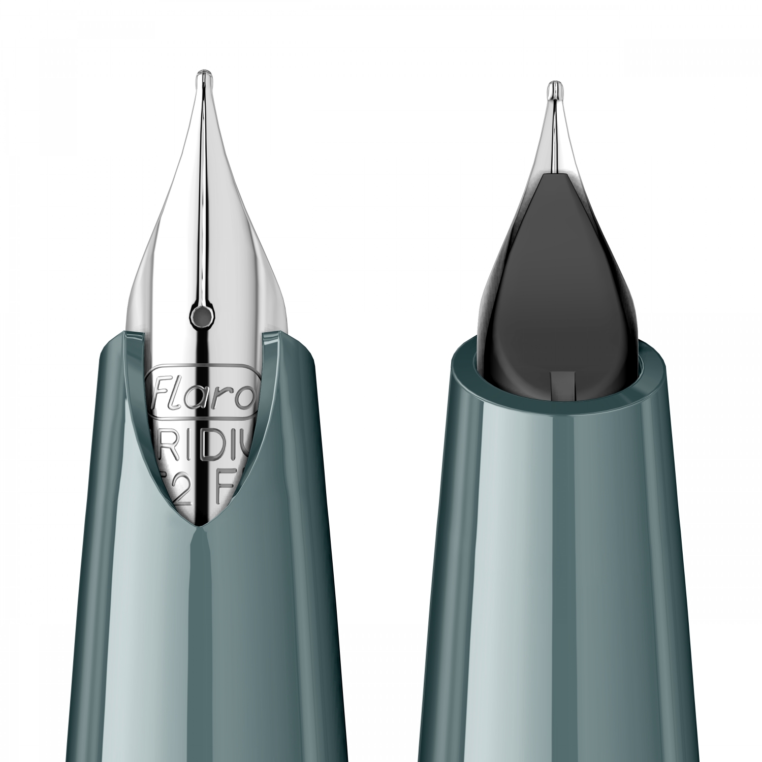 Imagine Produs Stilou Flaro Vega S Gray - Chrome Trim - Steel Nib Flaro 52 FK