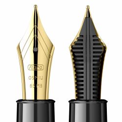 Stilou Flaro Titan Black - Chrome Trim - Steel Nib GP Flaro 65 MB