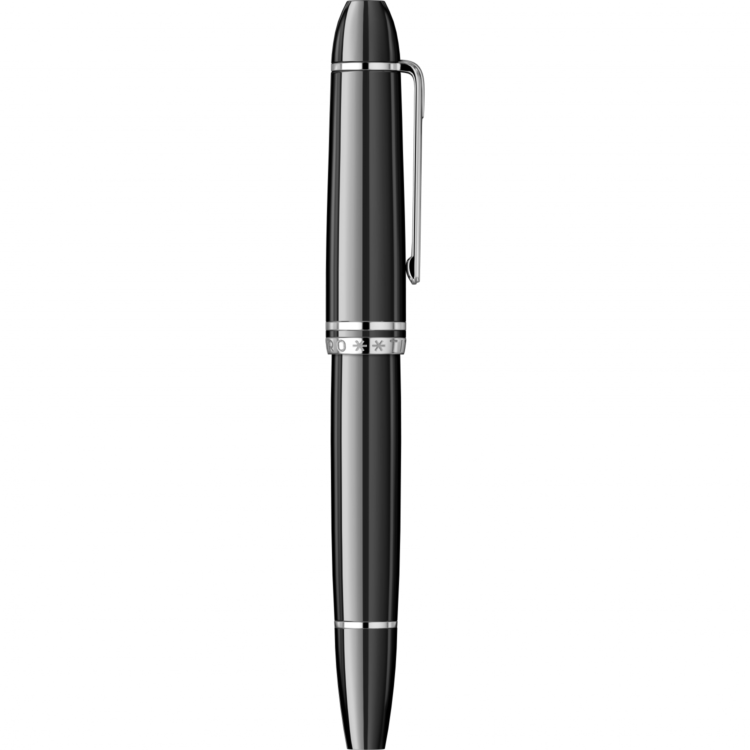 Imagine Produs Stilou Flaro Titan M.A.N. Black - Chrome Trim - Steel Nib Flaro 65 MB