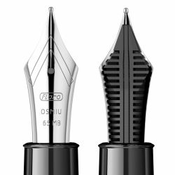 Stilou Flaro Titan M.A.N. Black - Chrome Trim - Steel Nib Flaro 65 MB