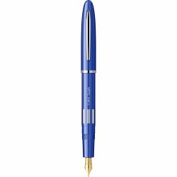 Blue - Chrome Trim - Steel Nib GP Flaro RPR Iridiu 31 F