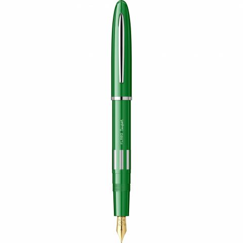 Stilou Flaro Super Green - Chrome Trim - Steel Nib GP Flaro RPR Iridiu 31 F