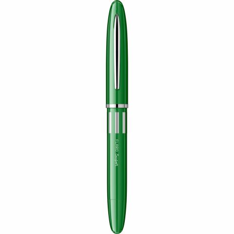 Stilou Flaro Super Green - Chrome Trim - Steel Nib GP Flaro RPR Iridiu 31 F