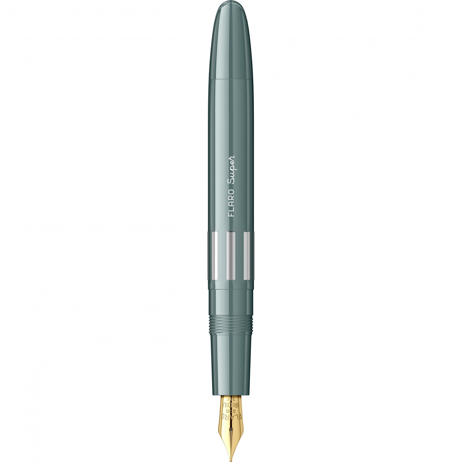 Imagine Produs Stilou Flaro Super Verdigris - Chrome Trim - Steel Nib GP Flaro RPR Iridiu 31 F