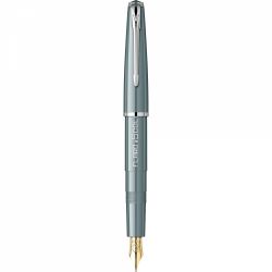 Stilou Flaro Scolar Gray - Chrome Trim - Steel Nib GP Bock Ursus