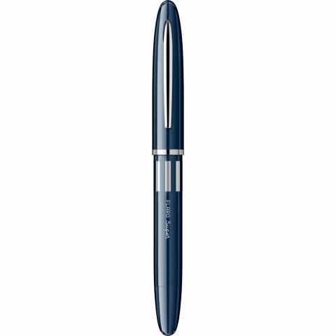 Stilou Flaro Super Blue Navy - Chrome Trim - Steel Nib GP Iridium