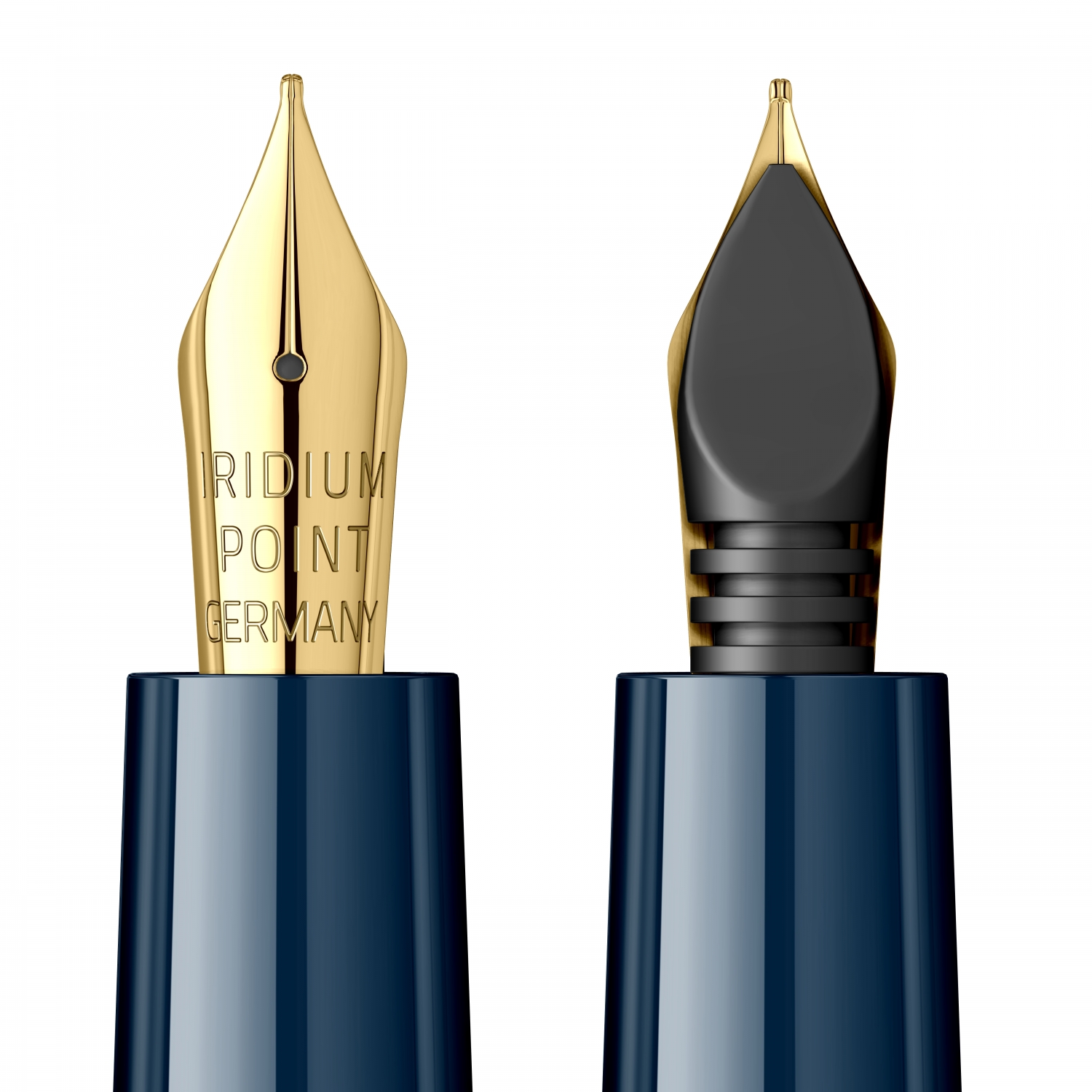 Imagine Produs Stilou Flaro Super Blue Navy - Chrome Trim - Steel Nib GP Iridium