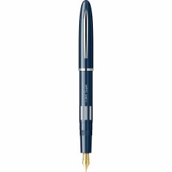 Stilou Flaro Super Blue Navy - Chrome Trim - Steel Nib GP Iridium