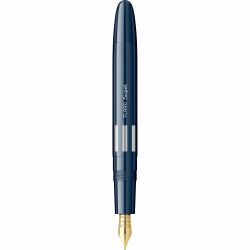 Stilou Flaro Super Blue Navy - Chrome Trim - Steel Nib GP Iridium