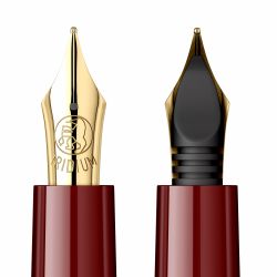 Stilou Flaro Scolar Burgungy - Chrome Trim - Steel Nib GP Bock Ursus