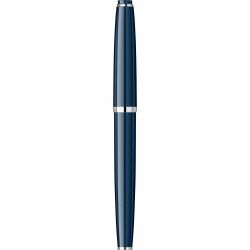 Stilou Flaro Mercur Blue Navy - Classic Font - Chrome Trim - Steel Nib GP Flaro 41 F