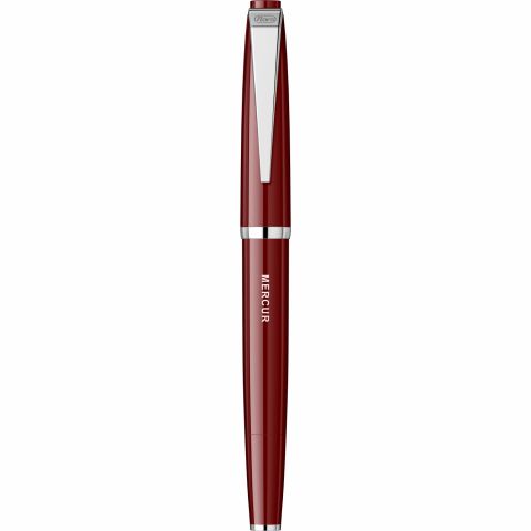 Stilou Flaro Mercur Burgundy - Classic Font - Chrome Trim - Steel Nib GP Flaro 41 F