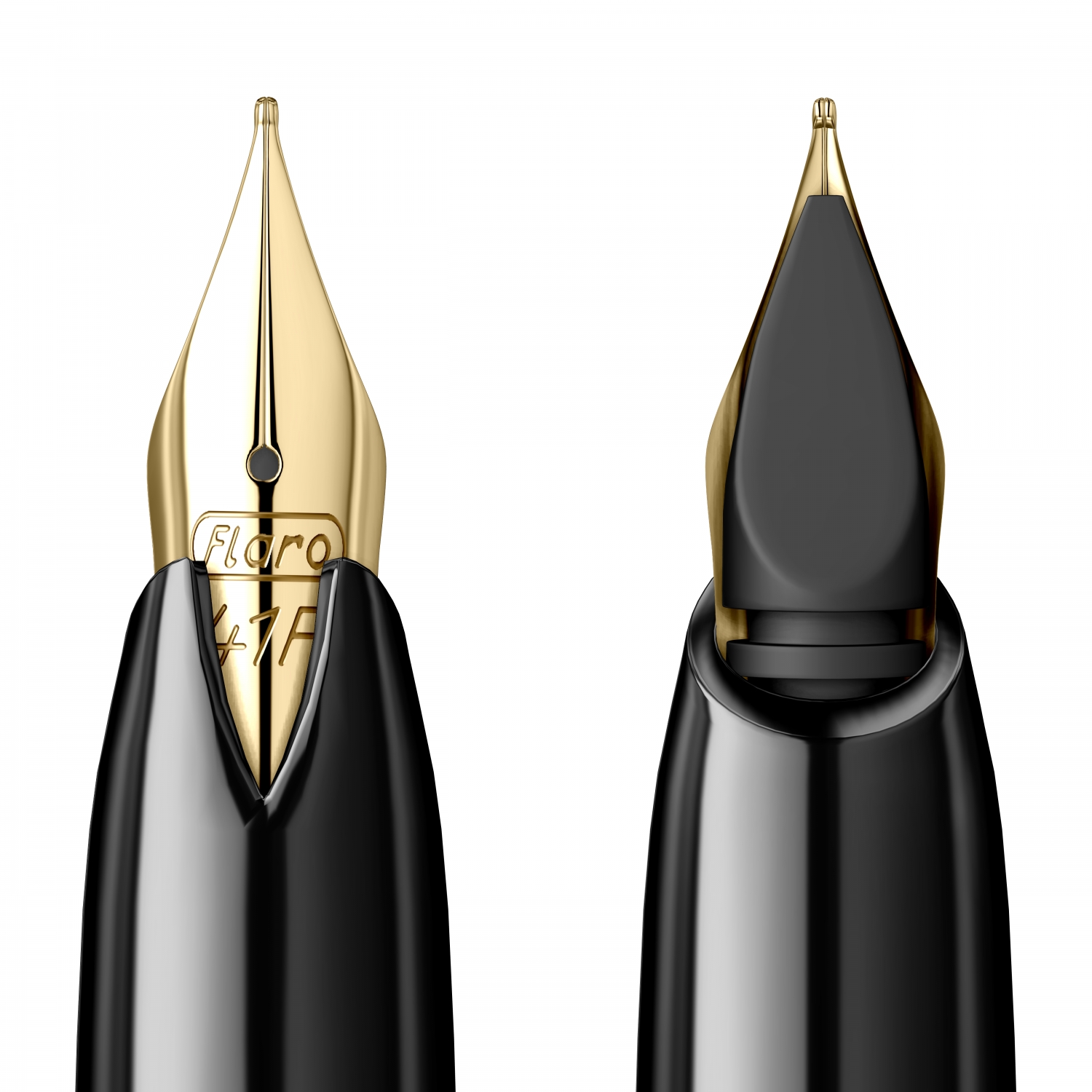 Imagine Produs Stilou Flaro Pionier 70 Black - Chrome Trim - Steel Nib GP Flaro 41 F