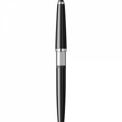 Stilou Flaro Pionier 70 Black - Chrome Trim - Steel Nib GP Flaro 41 F