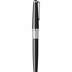 Stilou Flaro Pionier 70 Black - Chrome Trim - Steel Nib GP Flaro 41 F