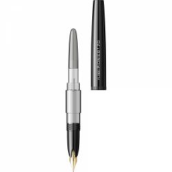 Stilou Flaro Pionier 70 Black - Chrome Trim - Steel Nib GP Flaro 41 F